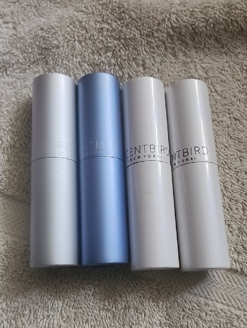 Scentbird Travel Perfume Atomizer Set - White and Light Blue ,No Bottles